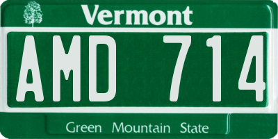 VT license plate AMD714