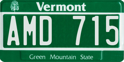 VT license plate AMD715