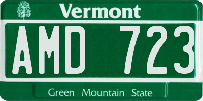 VT license plate AMD723