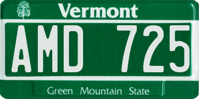 VT license plate AMD725