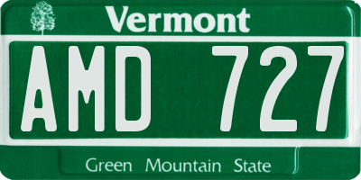 VT license plate AMD727