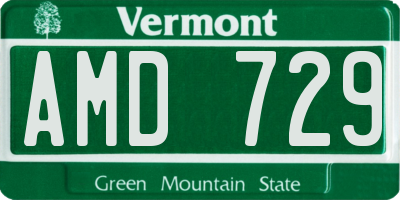 VT license plate AMD729