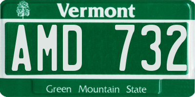 VT license plate AMD732