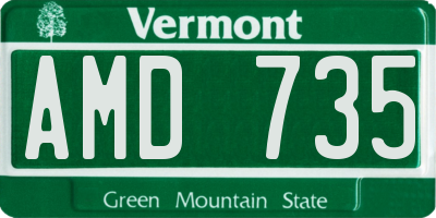 VT license plate AMD735