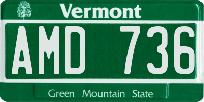VT license plate AMD736