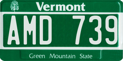 VT license plate AMD739