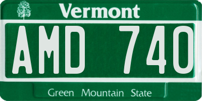 VT license plate AMD740
