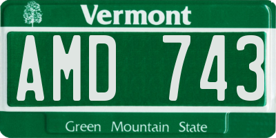 VT license plate AMD743