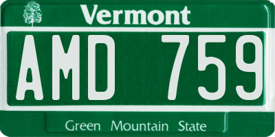 VT license plate AMD759