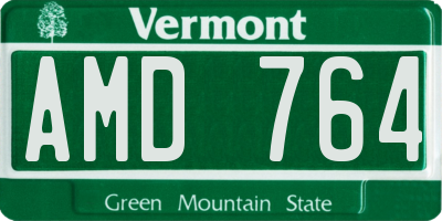 VT license plate AMD764