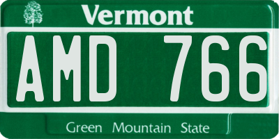 VT license plate AMD766