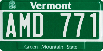 VT license plate AMD771