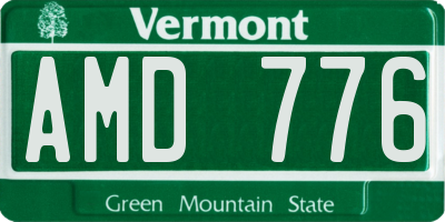 VT license plate AMD776