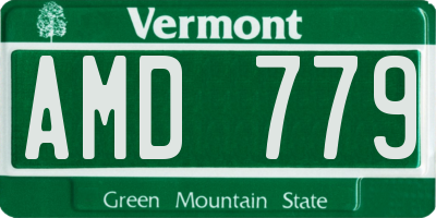 VT license plate AMD779