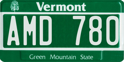 VT license plate AMD780