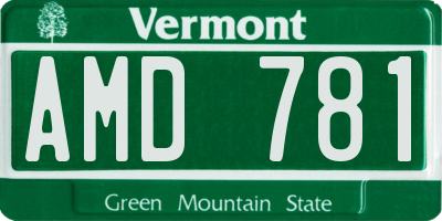 VT license plate AMD781