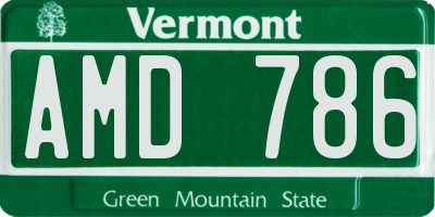 VT license plate AMD786