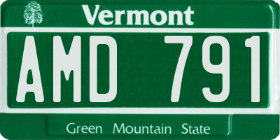 VT license plate AMD791