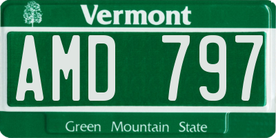 VT license plate AMD797