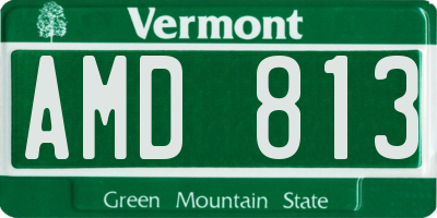 VT license plate AMD813