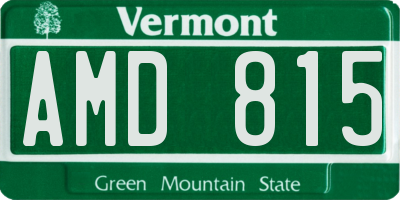 VT license plate AMD815