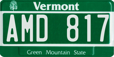 VT license plate AMD817