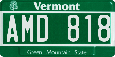 VT license plate AMD818