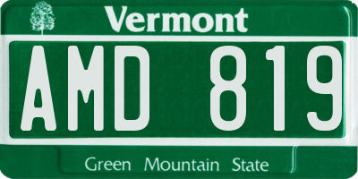 VT license plate AMD819