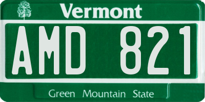 VT license plate AMD821