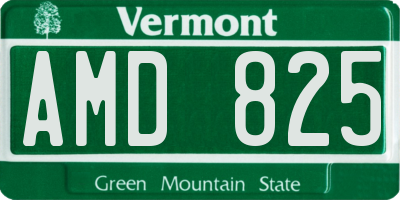 VT license plate AMD825
