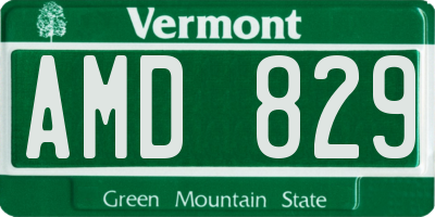 VT license plate AMD829