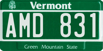VT license plate AMD831