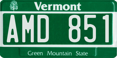 VT license plate AMD851