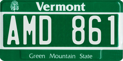 VT license plate AMD861