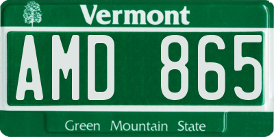 VT license plate AMD865
