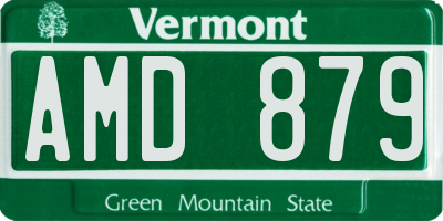 VT license plate AMD879