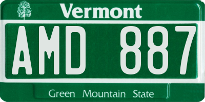 VT license plate AMD887