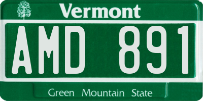 VT license plate AMD891