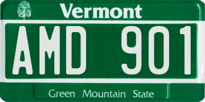 VT license plate AMD901