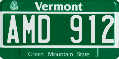 VT license plate AMD912
