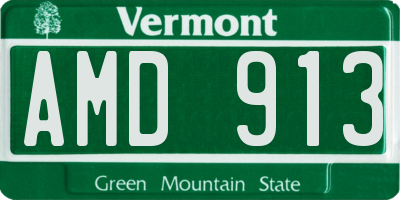 VT license plate AMD913