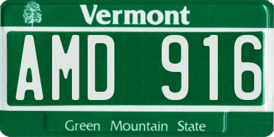 VT license plate AMD916