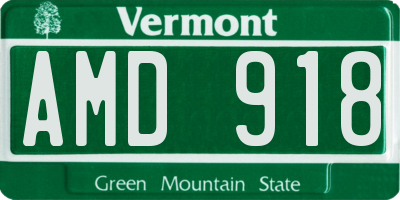 VT license plate AMD918
