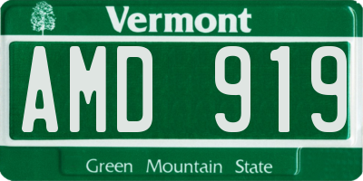 VT license plate AMD919