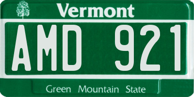 VT license plate AMD921