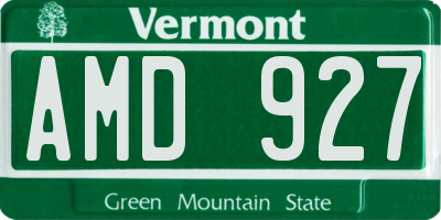 VT license plate AMD927