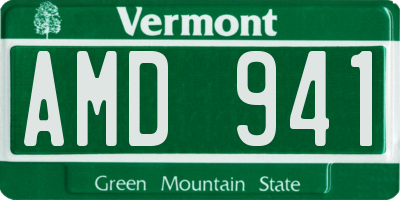 VT license plate AMD941
