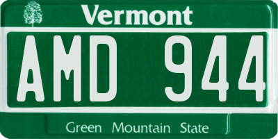 VT license plate AMD944