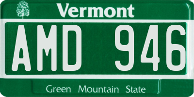 VT license plate AMD946
