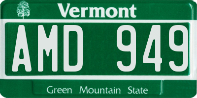 VT license plate AMD949